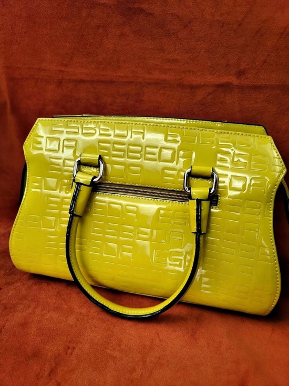 Esbeda Embossed Satchel in Yellow